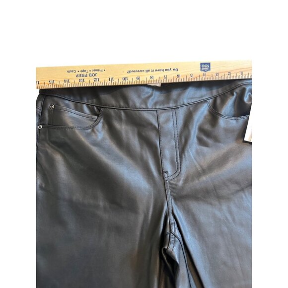 Westbound Womens Petite Black Faux Leather Pants Size 12P - Picture 6 of 8